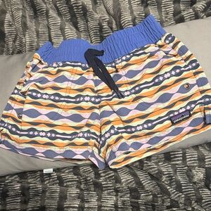 Patagonia Wave Patterned Shorts - Blue, Orange, Pink